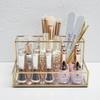 Glass Makeup Organizer Cosmetic With Golden Covered Edge Pencil Box Perfume Tools Lipstick Bathroom