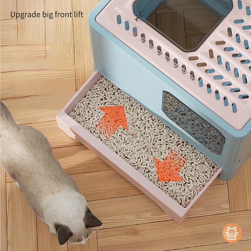 Cat Litter Box Large Enclosed Cat Toilet Shovel Feces Officer Anti-splashing Cat Litter Box Cat Pet Supplies