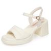 Fashion Fashionable Thick-Soled One-Strip Sandals For Women With Thick Heels Open Toes Soft Sole Versatile High Heels Simple Comfortable
