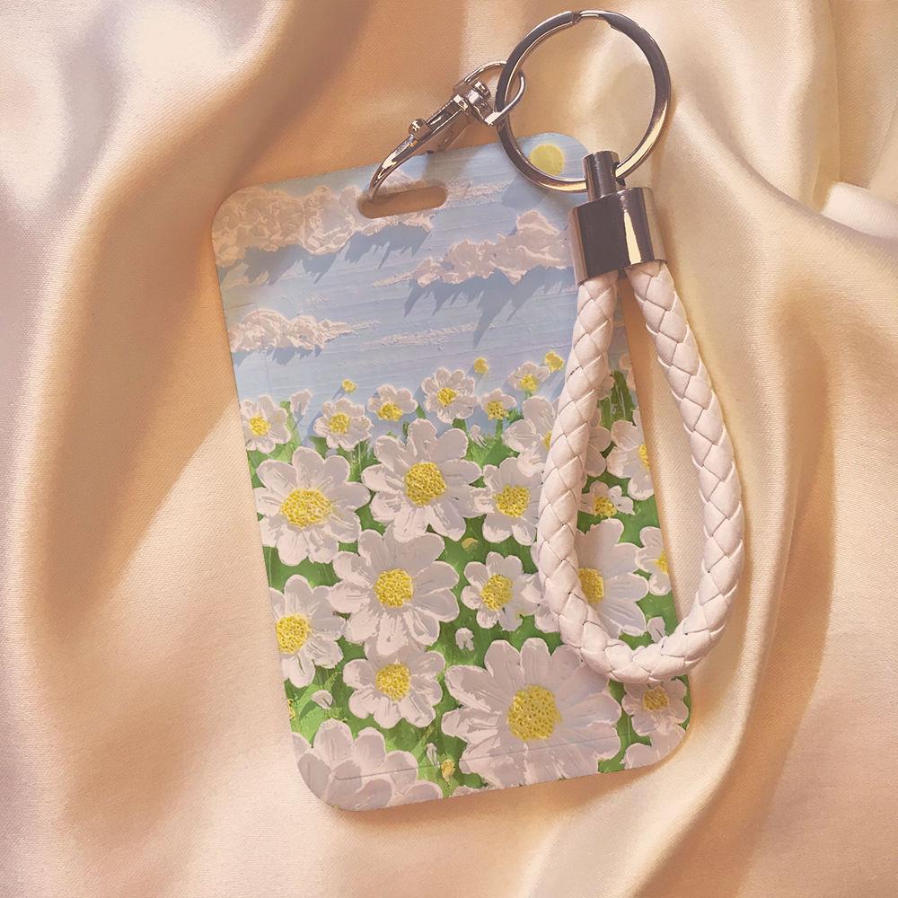 Чехол с мультяшным принтом, идентификационная бирка, чехол для рабочей карты с эластичным ремешком на запястье, держатель для бейджа, чехол для деловой карты доступа