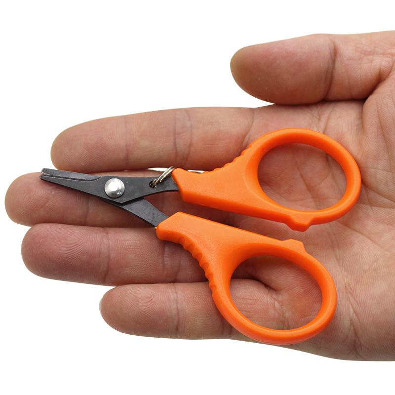 1 шт. Инструмент для ловли карпа, ножницы из нержавеющей стали для плетеной лески, зазубренная режущая кромка, подходит для резки плетеных аксессуаров для крючков
