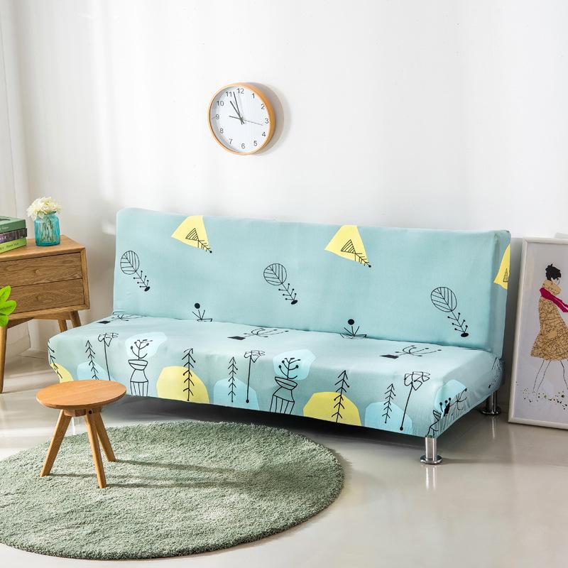 Универсальный чехол для дивана-кровати без подлокотников с принтом - многофункциональный, все включено