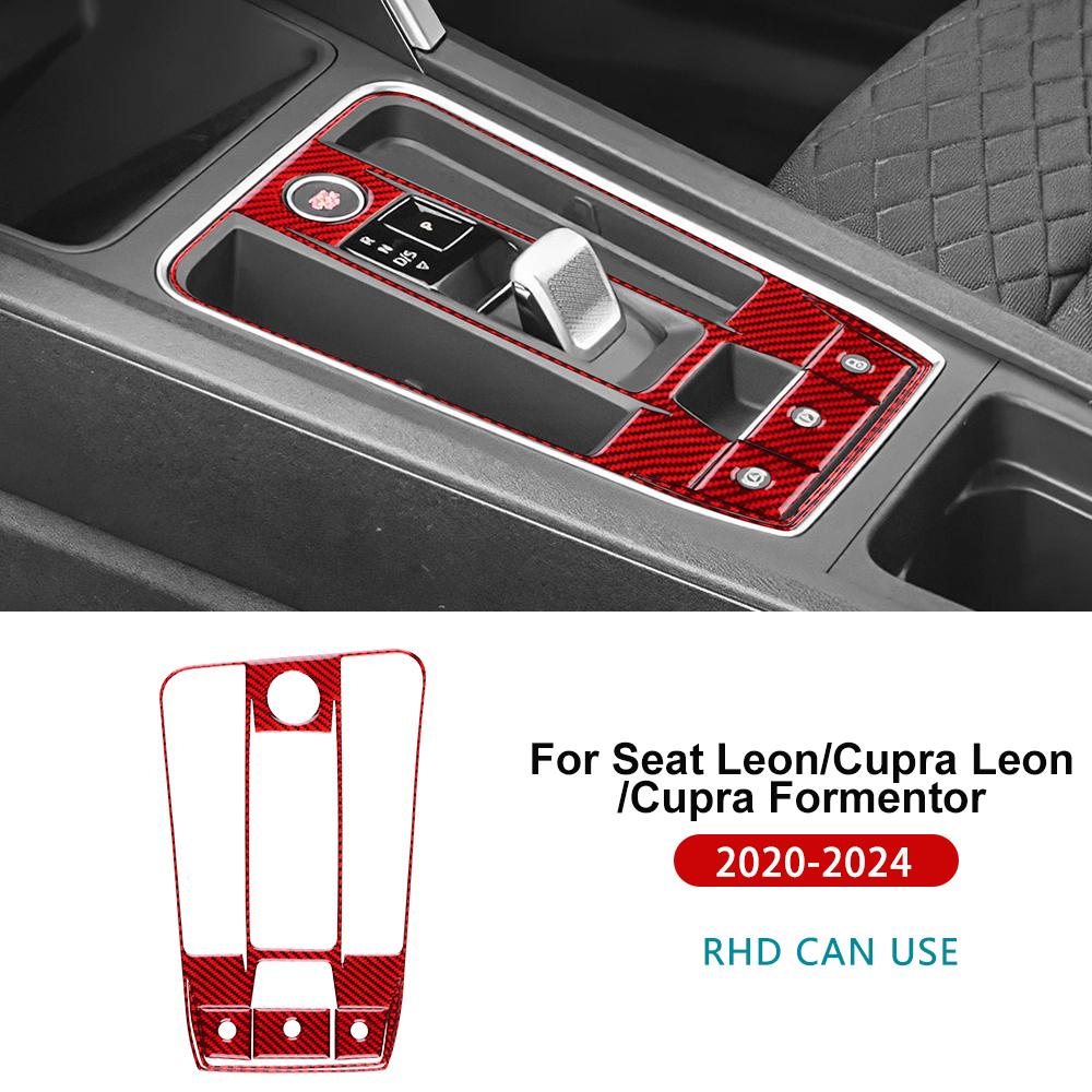 Real Soft Carbon Fiber Sticker For Seat Leon MK4 Cupra Leon Cupra Formentor 2020 2021 2022 2023 2024 LHD RHD Gear Shift Panel xb3
