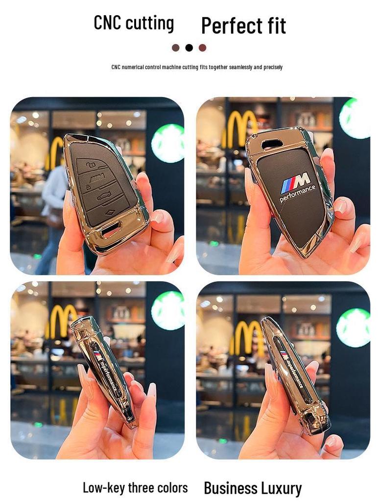Чехол для ключа BMW для 5 серии, 3 серии, 6 серии, X5, X3, X1, X7, Blade 530, 320li с металлической пряжкой.