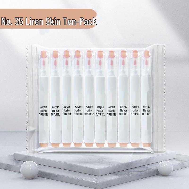 Набор водостойких художественных маркеров одного цвета, 36 штук - Черный, Белый, Красный непрозрачный - Идеально для детского рисования