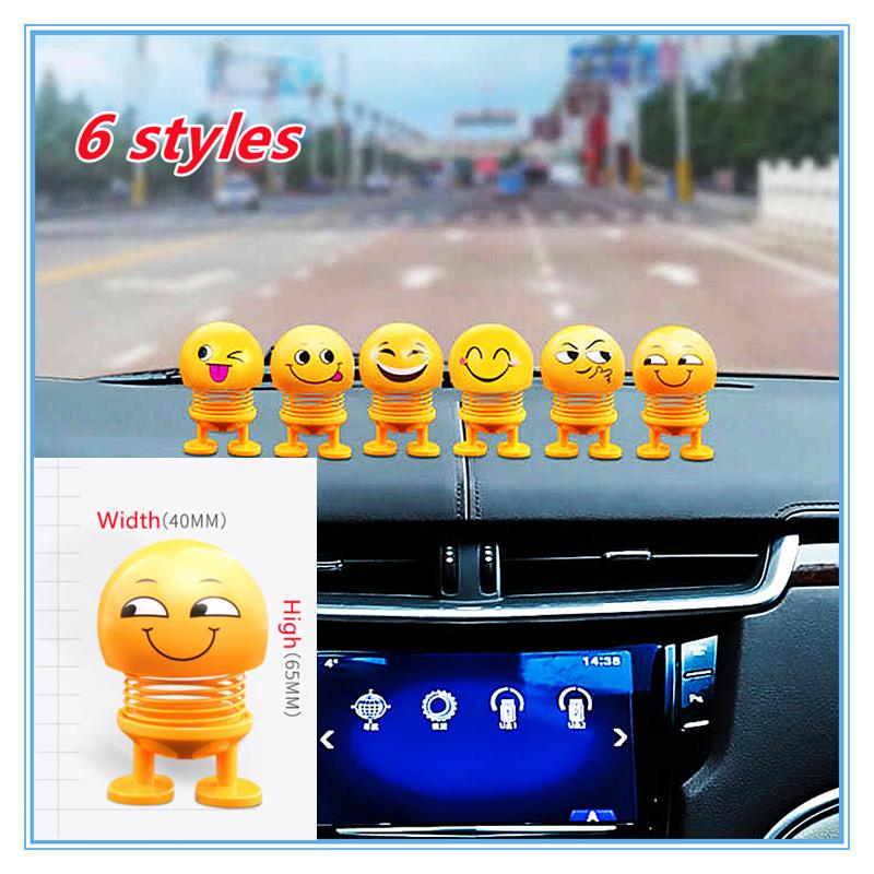 Новый забавный автомобильный стиль, качающаяся голова, украшение на приборную панель автомобиля, милое выражение, модный тренд, аксессуары для салона автомобиля, автомобильные игрушки для декора