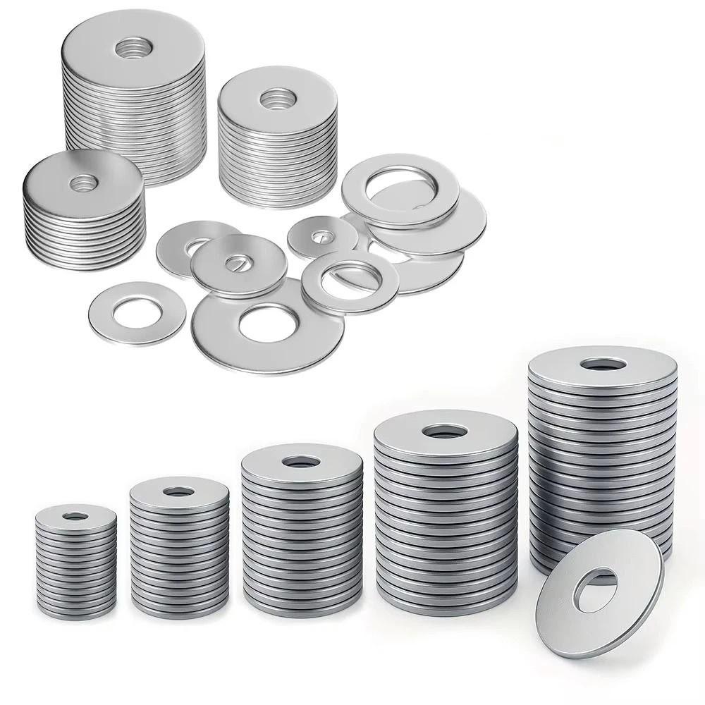 180PCS Solid Construction Stainless Steel Sealing Gasket Plain Gasket Set Outdoor Construction