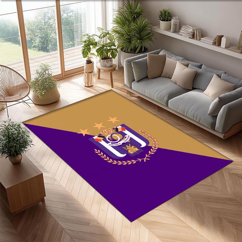Anderlecht FC Soccer Football Pattern Soft Area Rug Non Slip Indoor Floor Carpet Sports Decor Mat for Bedroom