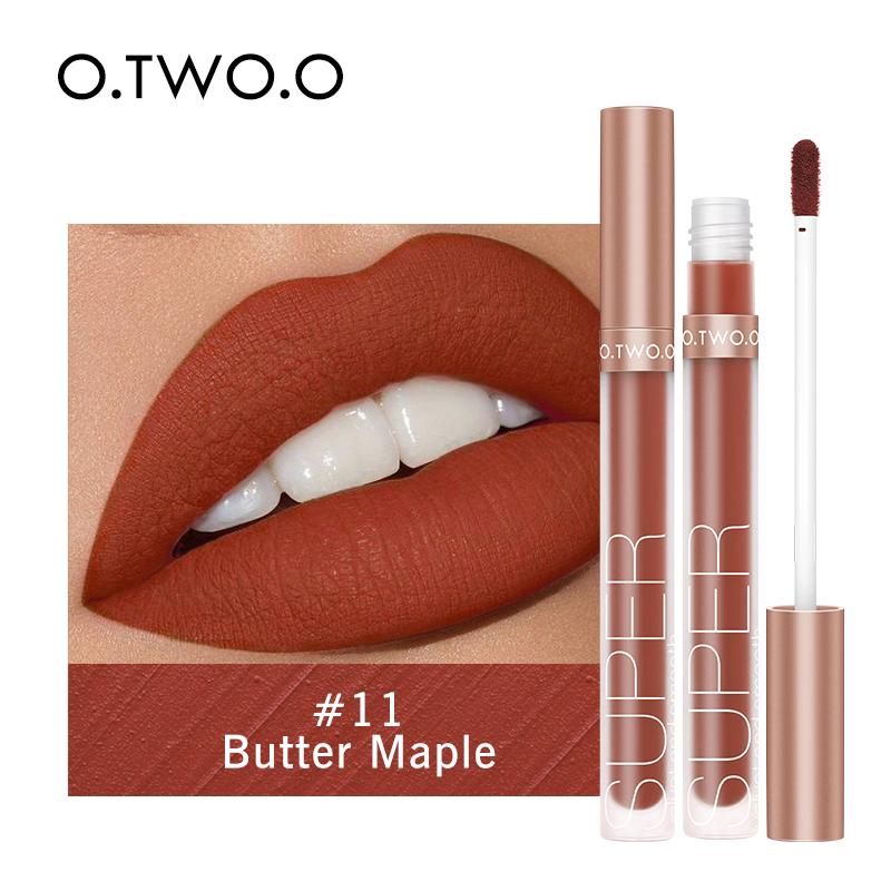 O.TWO.O Пигмент для блеска для губ, матовый бархатный макияж, водостойкая долговечная жидкая помада телесного цвета, коричневый, красный цвет для женщин 9134