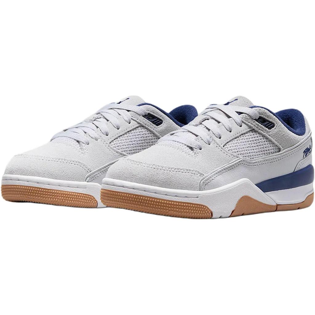 Air Jordan Flight Court GS Нейтральный Серый Полуночный Синий Резина Детские Кроссовки Белый Резина Светло-Коричневый HF3333-004