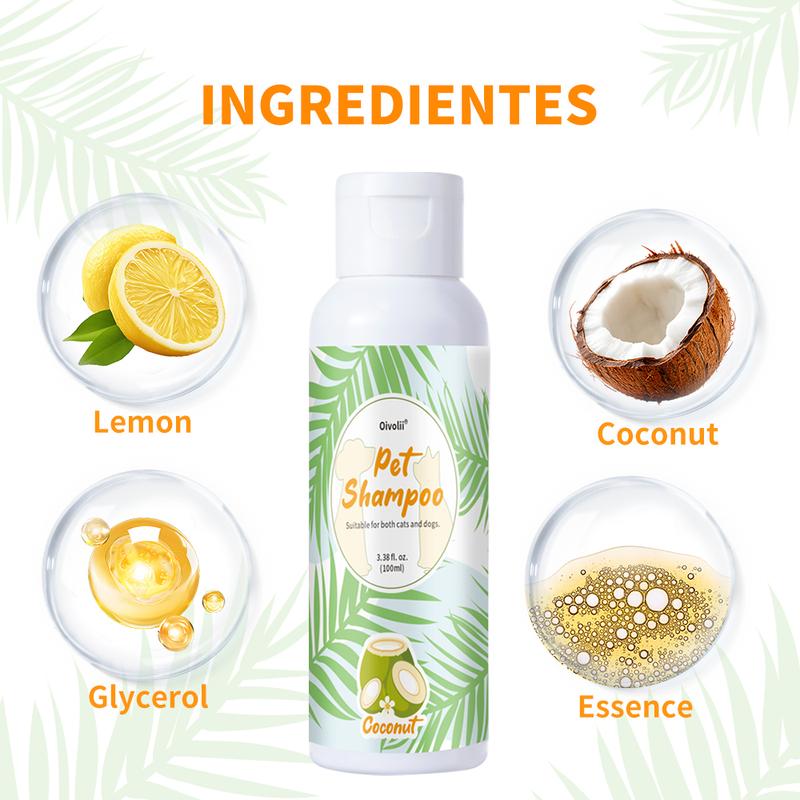 Natural Coconut Oil Pet Shampoo Gentle Cleansing Nourishing Soft Shiny Fluffy Coat for Dogs Cats All Breeds Daily Grooming Care