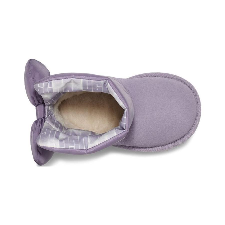 UGG Классические новинки моды с бантом до середины голени зимние сапоги детские зимние сапоги лавандового цвета 1130756T-JGL
