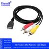 Кабель USB (мама) - 3RCA (папа) аудио/видео для ТВ-приставки