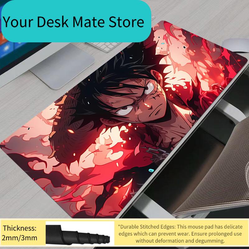 Anime Mouse Pad HD Print Computer Gamer Locking Edge Mousepad XXL Keyboard PC Mice Mats Pad One Piece Luffy For LOL Csgo
