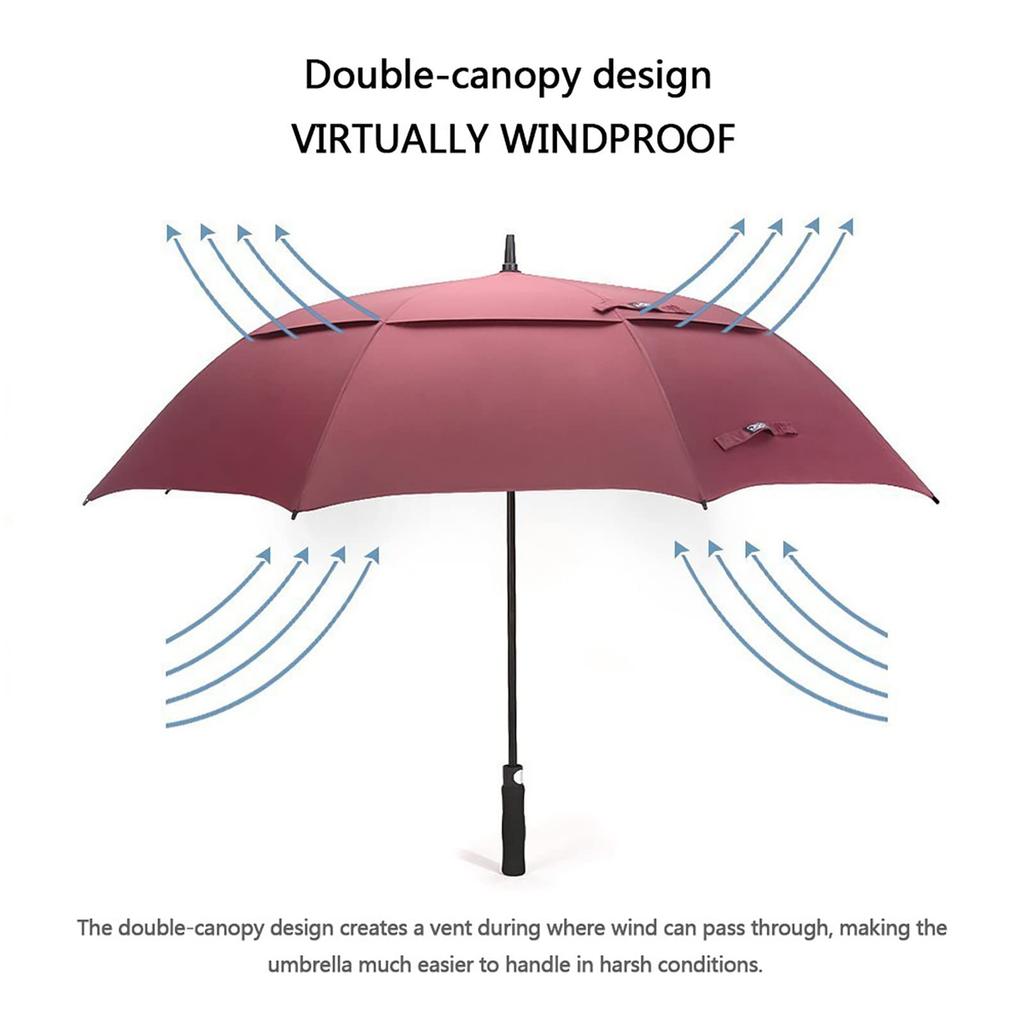 G4Free Auto Golf Umbrella Extra Large Extra Large Double Canopy Breathable Windproof Waterproof Stick Umbrella 47/54/62/68inch Open/Close
