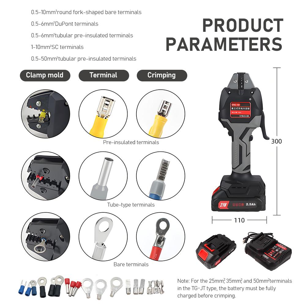 Электрические гидравлические клещи Вертикальные аккумуляторные клещи холодной прессовки Литиевые клещи для обжима проводов Инструмент для обжима проволочных наконечников