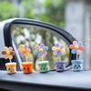 5Pcs Cartoon Shaking Head Colourful Flower Ornament Car Interior Decoration Spring Shake Head Sunflowers Decor Double-sided Tape