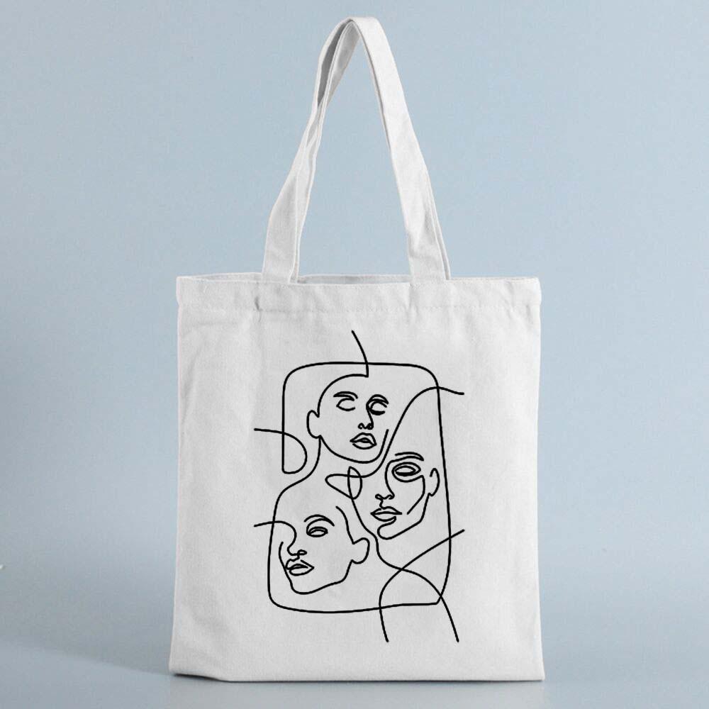 Модные абстрактные холщовые женские сумки с мультяшным принтом большой емкости, повседневные сумки с принтом, забавные, шикарные, винтажные художественные сумки