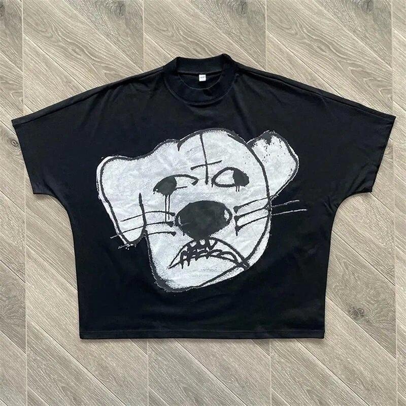 Унисекс Harajuku High Street Couple Graphic Y2k Top Cartoon Devil Graphic Футболка с принтом Oversize Gothic Streetwear Gothic