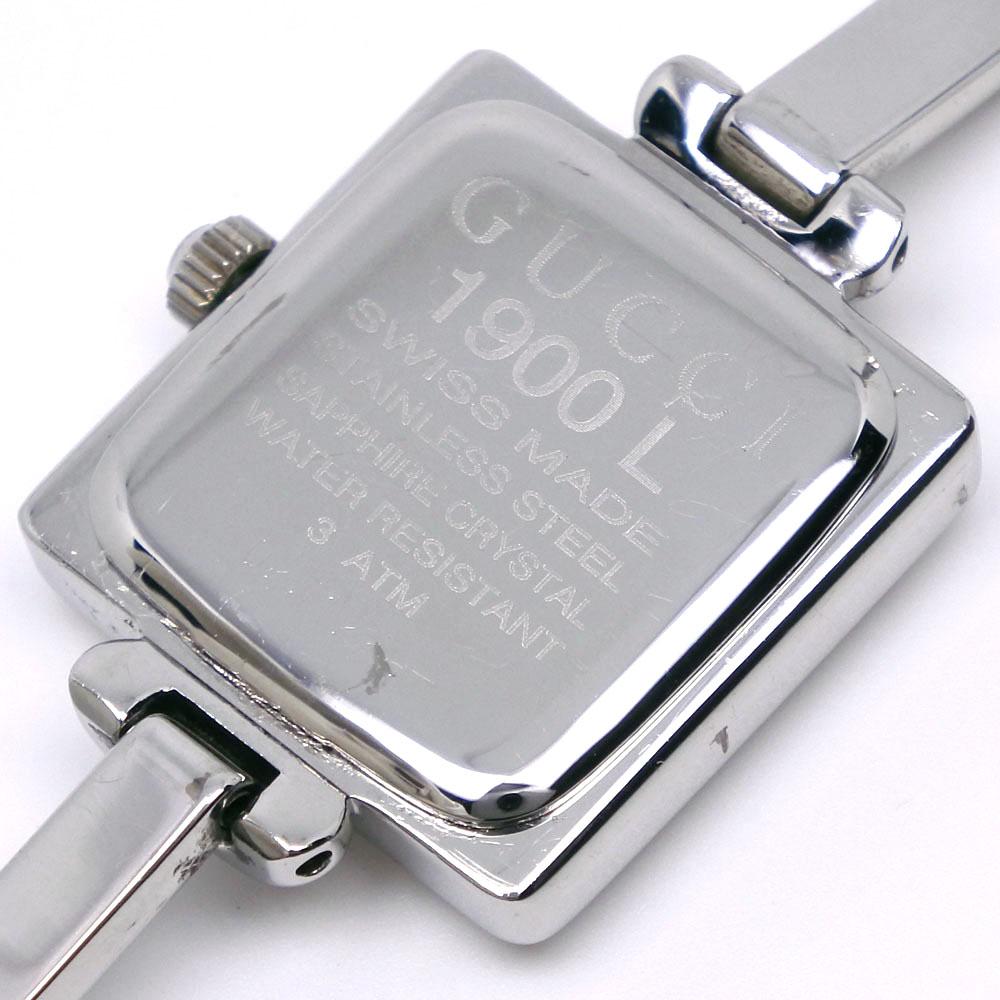 Gucci Часы 1900L черный циферблат нержавеющая сталь кварцевые аналоговый дисплей женские б/у