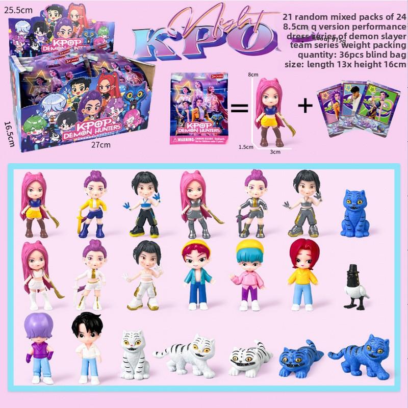 K-Pop Новая группа девушек-охотниц на демонов Мужская группа Фигурка Модель Слепая коробка Tide Play Кукла Украшение