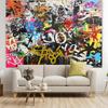 2D flat banner 1 piece - A graffiti and reggae style background banner, suitable for home decoration.