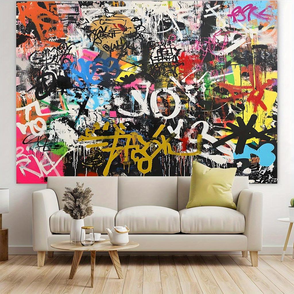 2D flat banner 1 piece - A graffiti and reggae style background banner, suitable for home decoration.