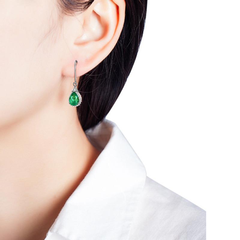 BELLA BOX Европа и Соединенные Штаты Новый Темперамент Форма Капли Воды Имитация Изумруд Турмалин Цвет Драгоценные Серьги Подарок на День Матери