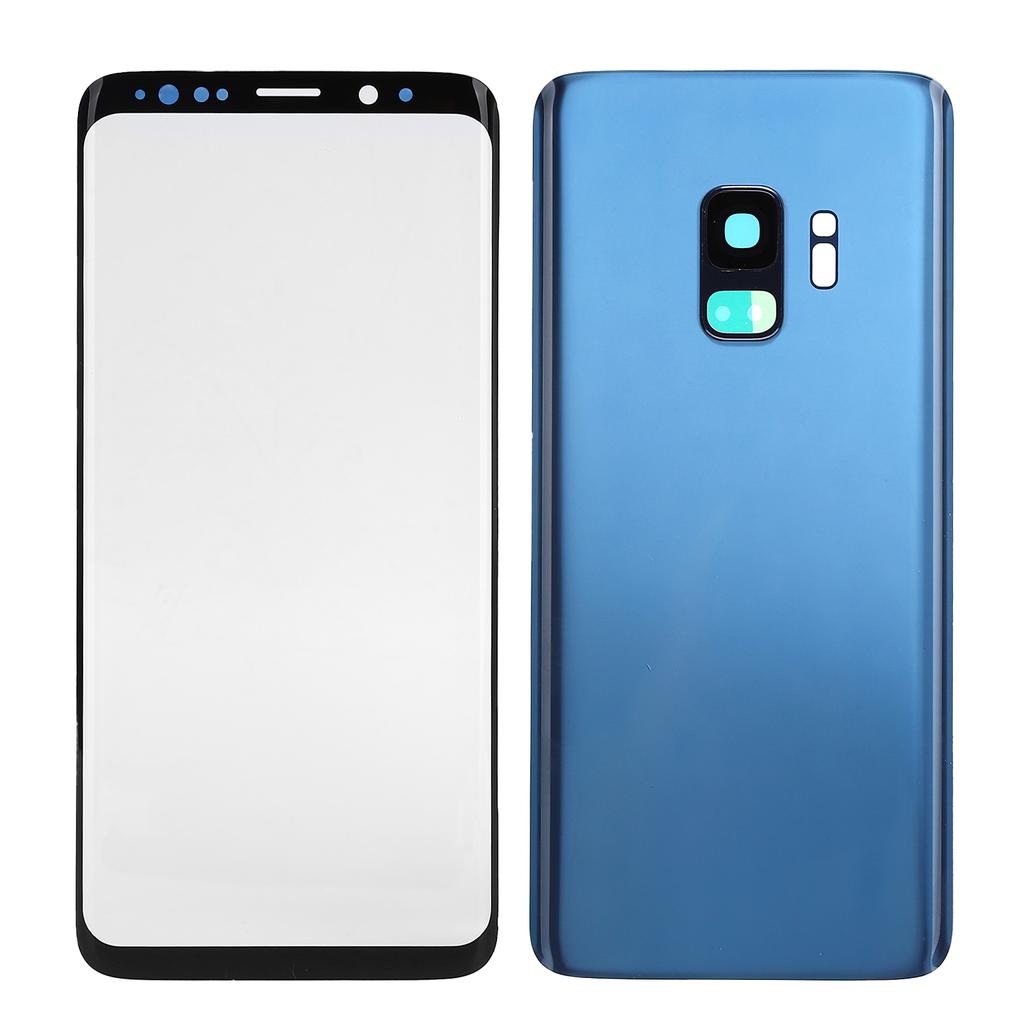 Phone Rear Back Glass Cover Front Screen Glass Lens Replacement Set for Samsung S9 G960