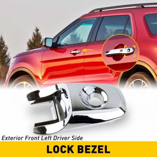For Ford Explorer Front Lock Cylinder Cap Driver Chrome Exterior Door Handle EXV