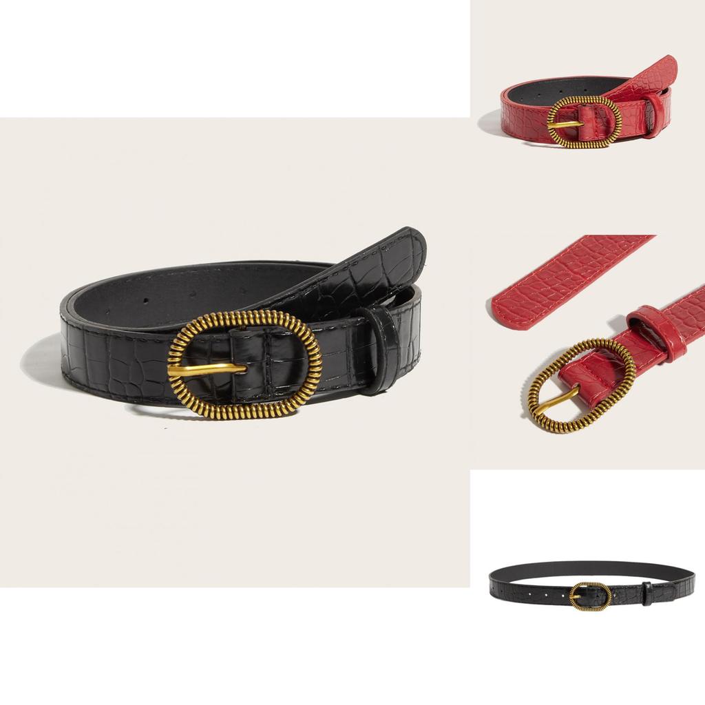 Ретро Y2k Женский кожаный ремень с дизайном компаса на резьбе для повседневной джинсовой одежды