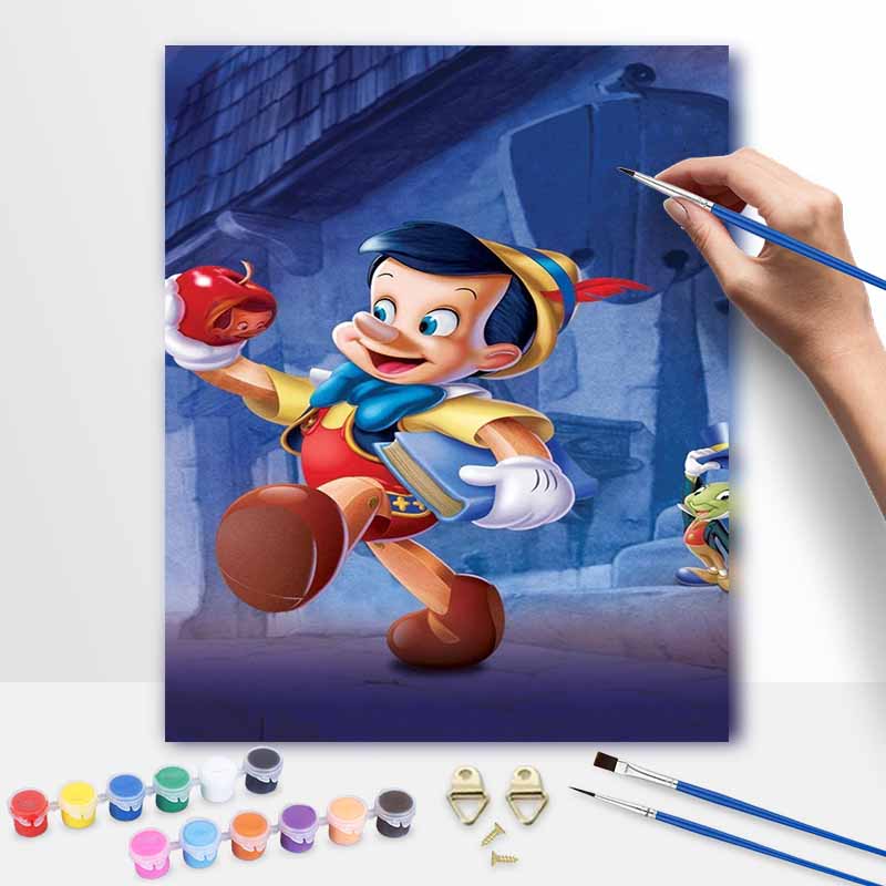 Disney Pinocchio oil painting art handmade diy painting home decoration gift