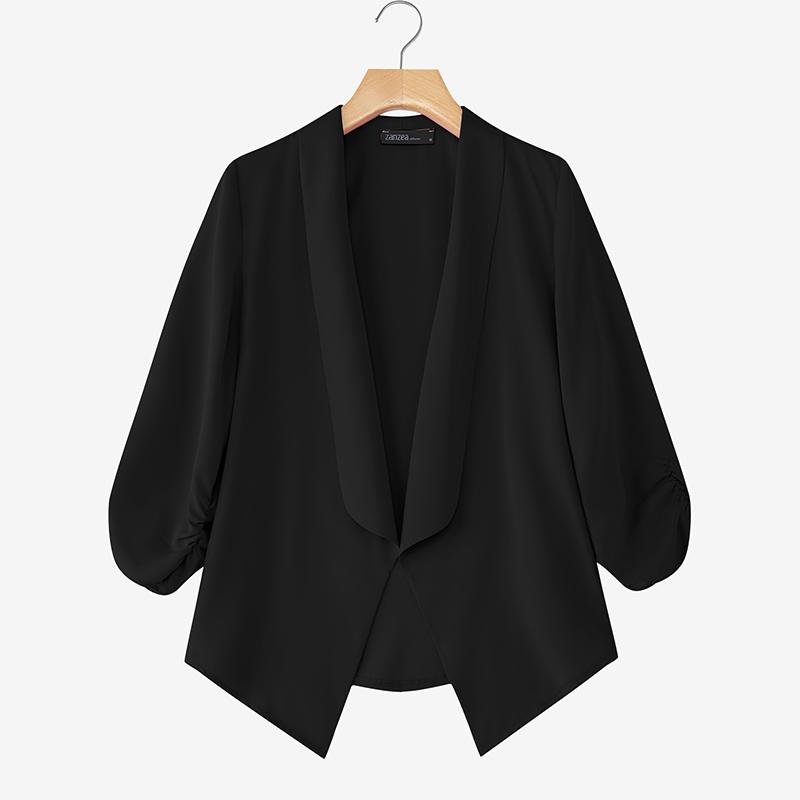 ZANZEA Женские повседневные кардиганы с отложным воротником, свободные, с длинными рукавами