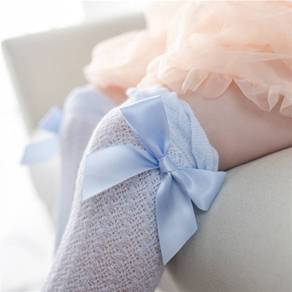 Детские носки, гольфы для девочек, хлопковые зимние теплые детские носки с мягким бантом
