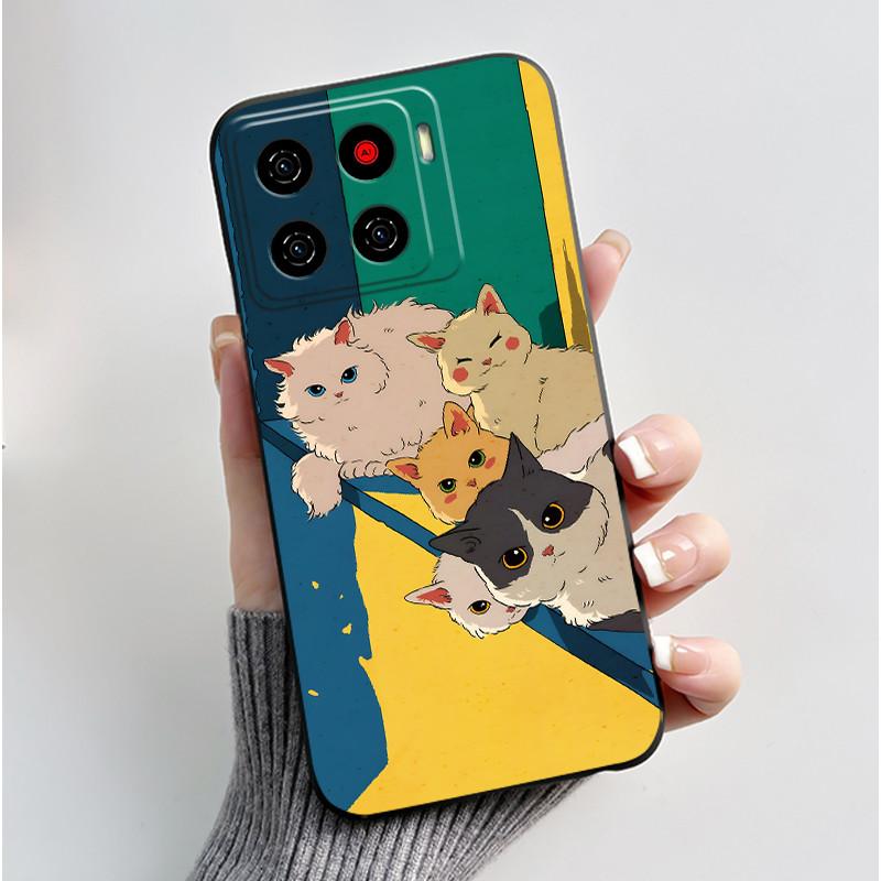 Милый Мультяшный Чехол Для ZTE Blade A56 Z2473 Nubia A56 Печатный Корпус Для Blade A56 Pro Защитная Крышка Мягкий Силикон Черный Корпус