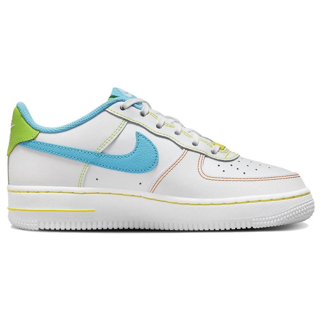 Nike Кроссовки Air Force 1 Low GS Rainbow Stitch для детей Белый Активно-зеленый Опти-желтый FJ4614-100