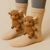 2 Pairs 3D Knit Animal Socks Hand Crocheted Animal Doll Socks Sloth Cute Warm Winter