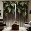 2 шт. декоративных штор с тропическим зеленым широколиственным узором высокой четкости Зеленые шторы с цифровой печатью для украшения дома, стиль украшения гостиной