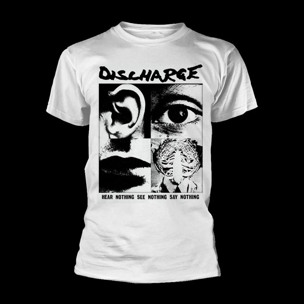 Vtg Discharge Band Hear Nothing Cotton White S-234XL Unisex Shirt BL260