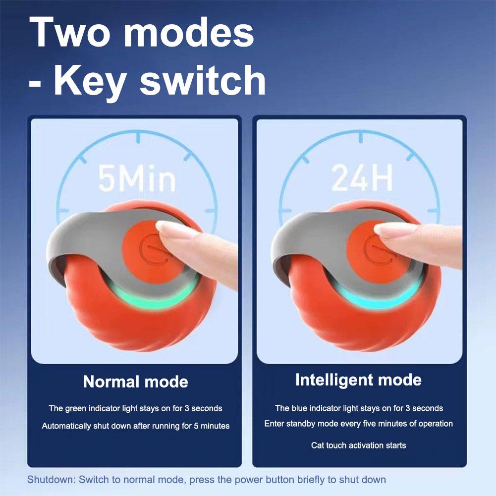 Новое поколение игрушек для кошек Speedy Tail 2.0, умный интерактивный игрушечный мяч для кошек, двухскоростная регулировка, автоматически движущийся игрушечный мяч для кошек