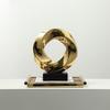 Ceramic Handicrafts Geometric Gold Ring Hollowed-out Twisted Circles Decorative Figurines Home Decoration Accessories
