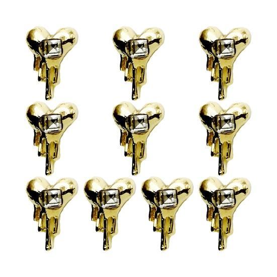 10 шт., стразы для дизайна ногтей, украшение 3D, сердце, луна, крест, летучая мышь, искусственный кристалл на металлических подвесках, креативные ювелирные украшения, аксессуары для чехла для телефона