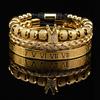 3Pcs Luxury Set Crown Charms Man Bracelet Roman Gold Women Bangles Hand Zircon Valentine's Day Gift Creative Bracelet