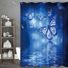 Синяя Бабочка Озеро Вода Фэнтези Занавеска для душа, Декоративная занавеска для душа для ванной, Водонепроницаемая занавеска для душа с крючками