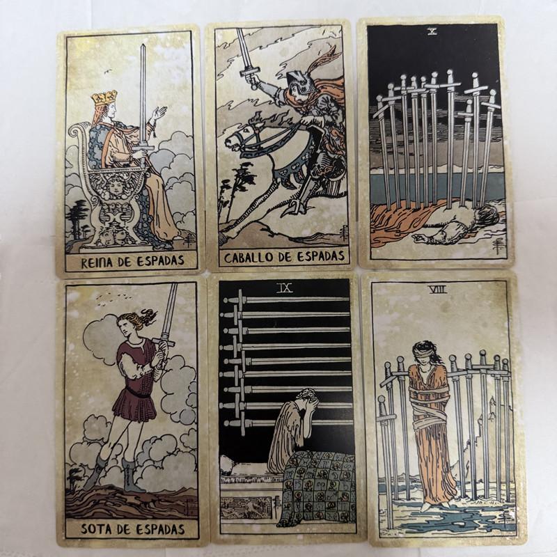 78pcs Vintage Tarot Cards Spanish Edition Board Game Divination Deck for Beginners Oracle Deck