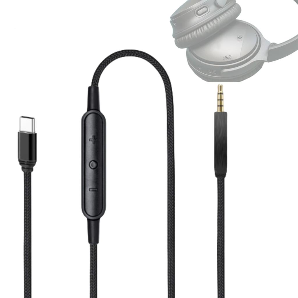 Надежный кабель USB C для гарнитур QC25/QC35/QC35II/QC45/NC700/Y40/Y45/Y50, кабель Type C на 2,5 мм со встроенным микрофоном