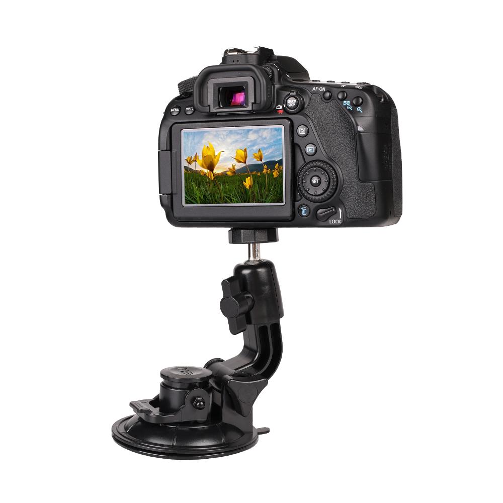 Car suction cup mount for attaching a camera and camera