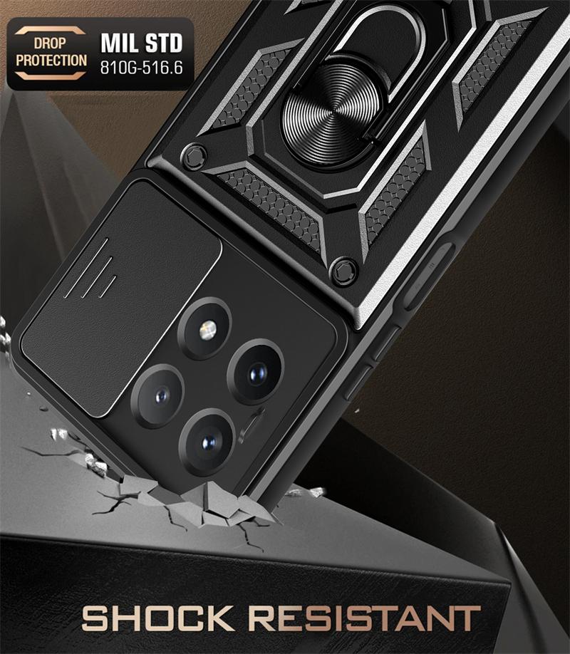 Для Xiaomi Poco X6 Pro 5G чехол слайдер камера бронированный телефон чехол для Poko Poxo Pocco Little X 6 Pro X6Pro автомобильный держатель кольцо задняя крышка