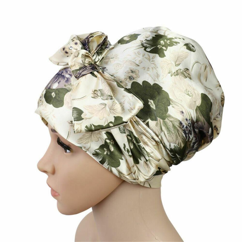 Cover Hat Head Cover Satin Turban Hair Bonnet Shower Cap Silk Night Sleep Cap Soft Satin Bonnet