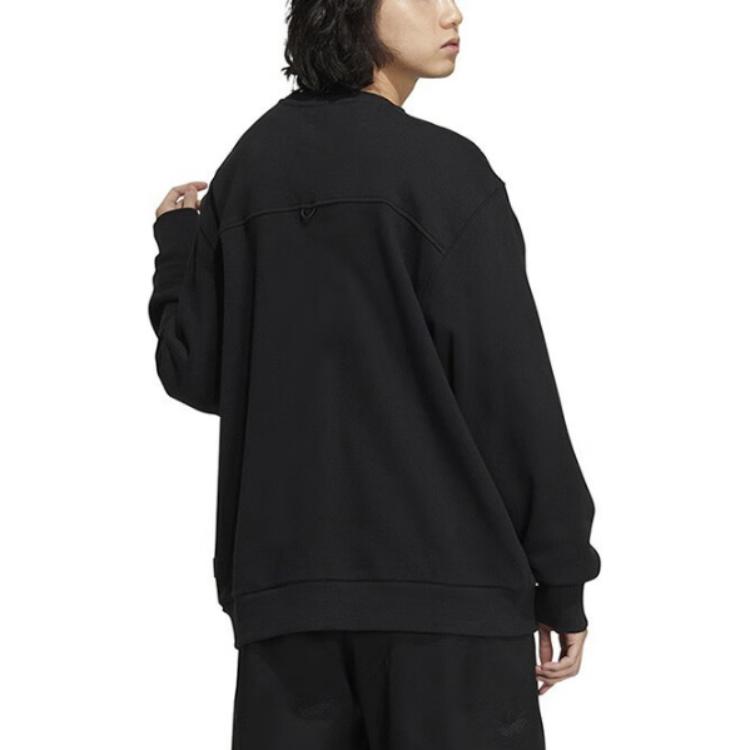 adidas Свитшот Originals Trefoil Solid Crew Neck для мужчин, черный IC8159